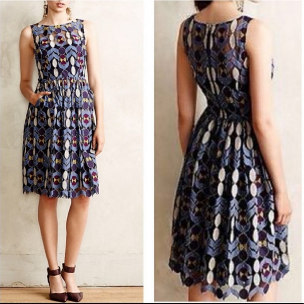 Anthropologie Maeve Chelan Lace Overlay Dress